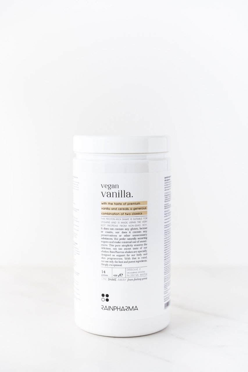 Vegan Vanilla shake RainPharma bij Beau Style